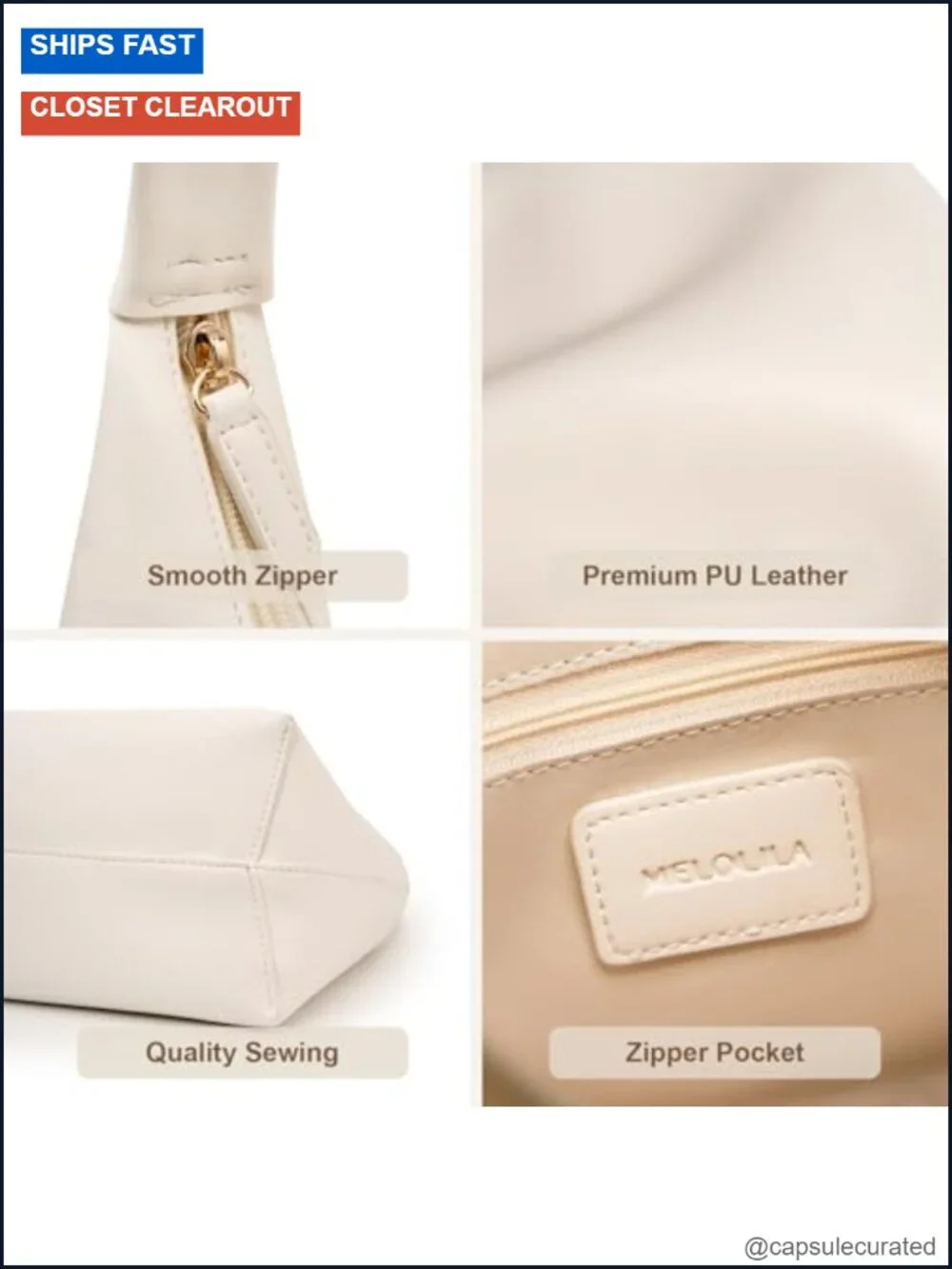 Small Faux Leather Hobo Bag Y2K Purse Women Shoulder Boho Crescent